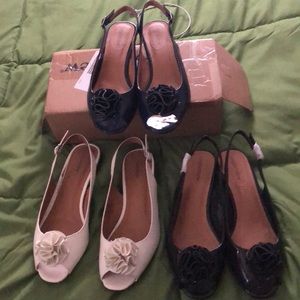 3 pairs sandals 8 1/2 W $60